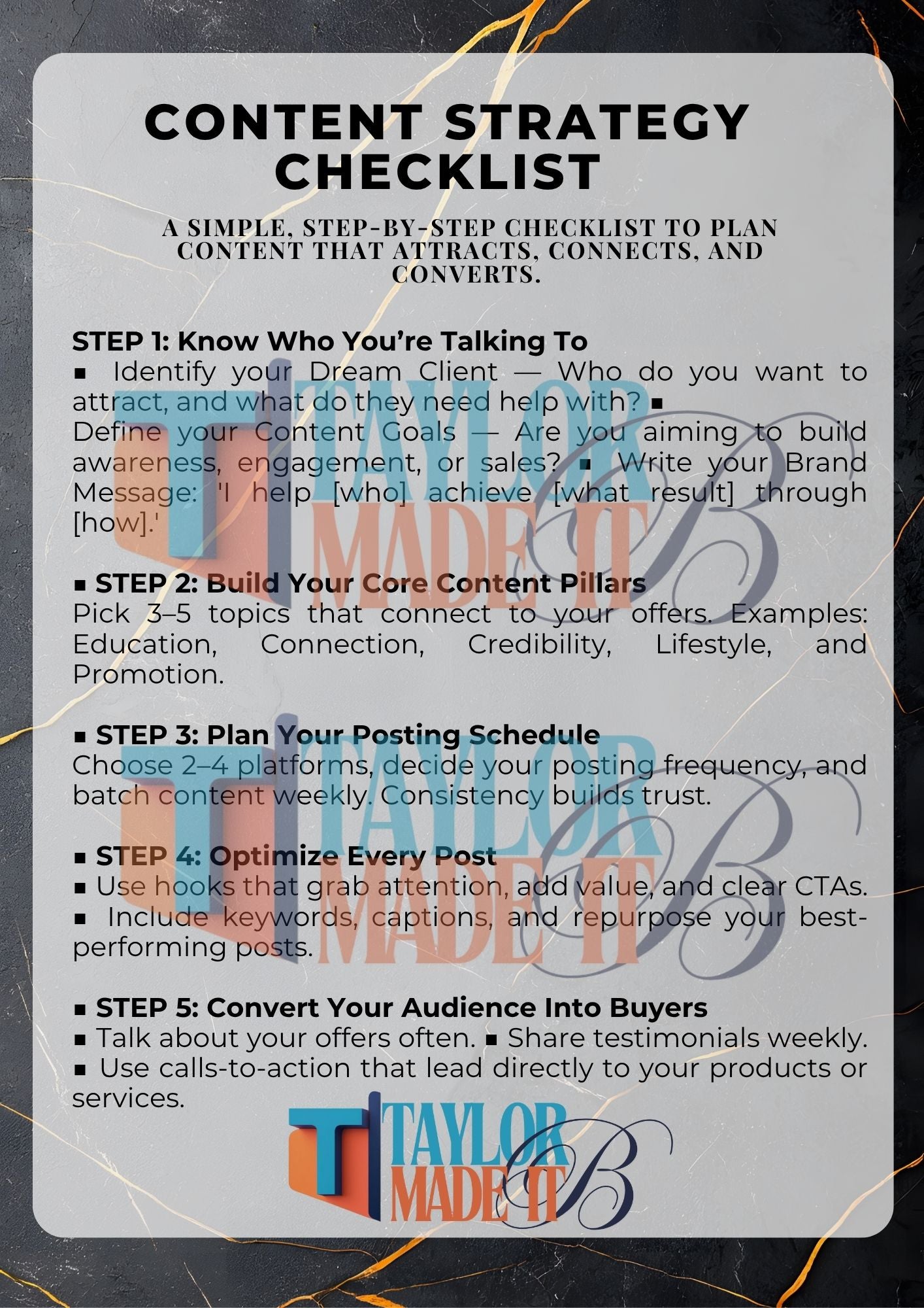 Content Strategy Checklist